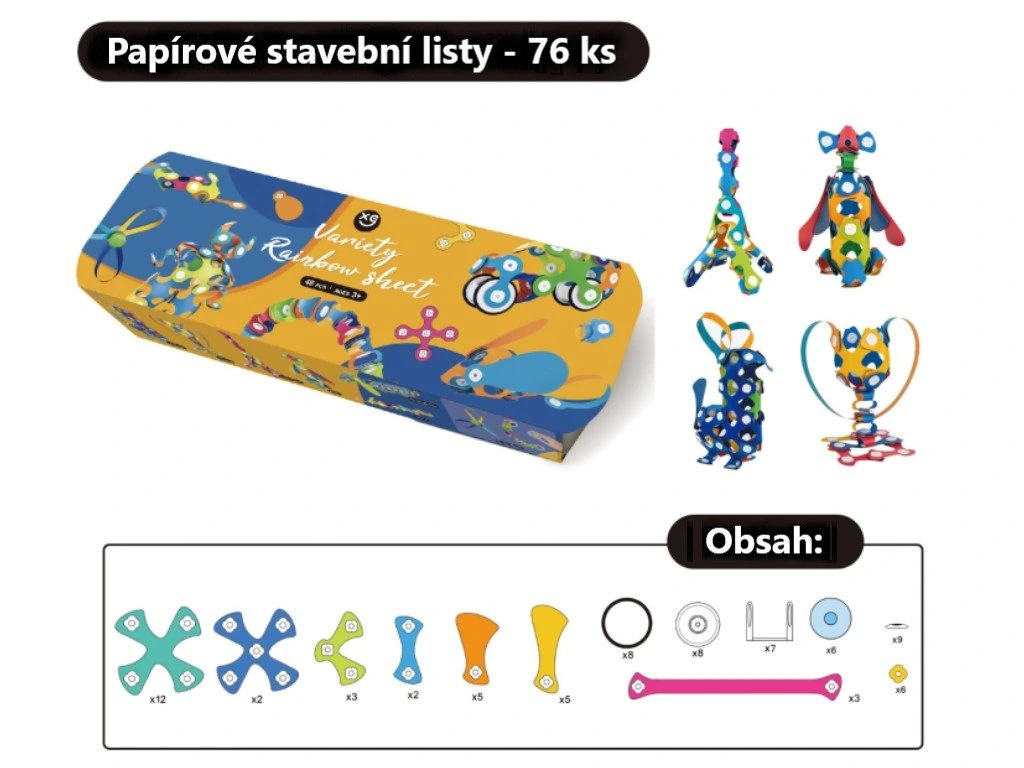 eliNeli Ohýbací stavebnice Flexi - 76 ks