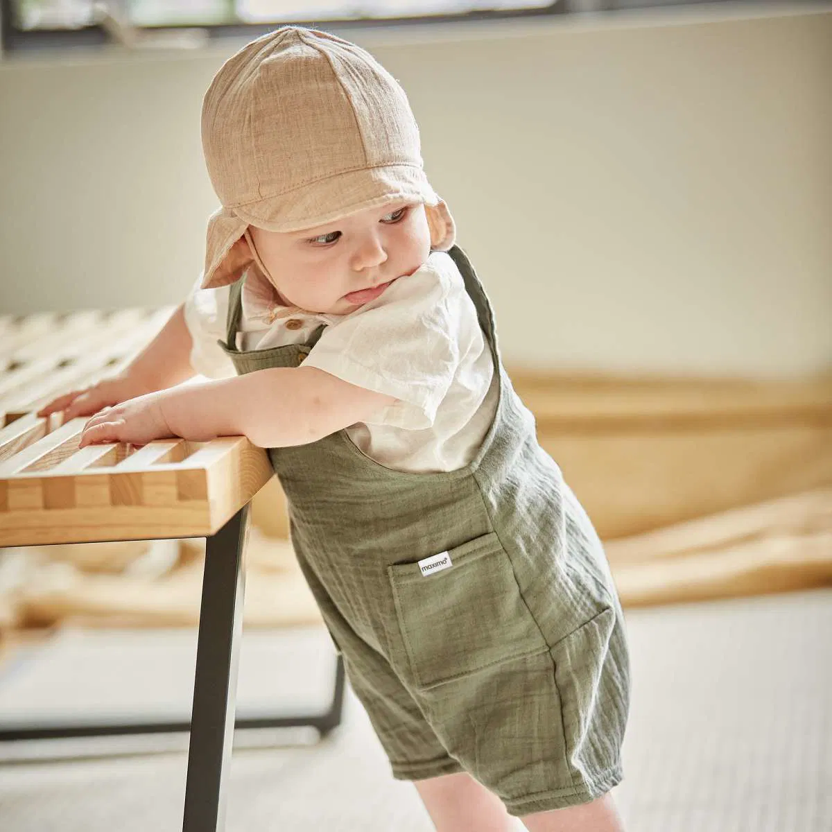 Mušelínové laclové chlapecké kalhoty GOTS BABY, různé barvy