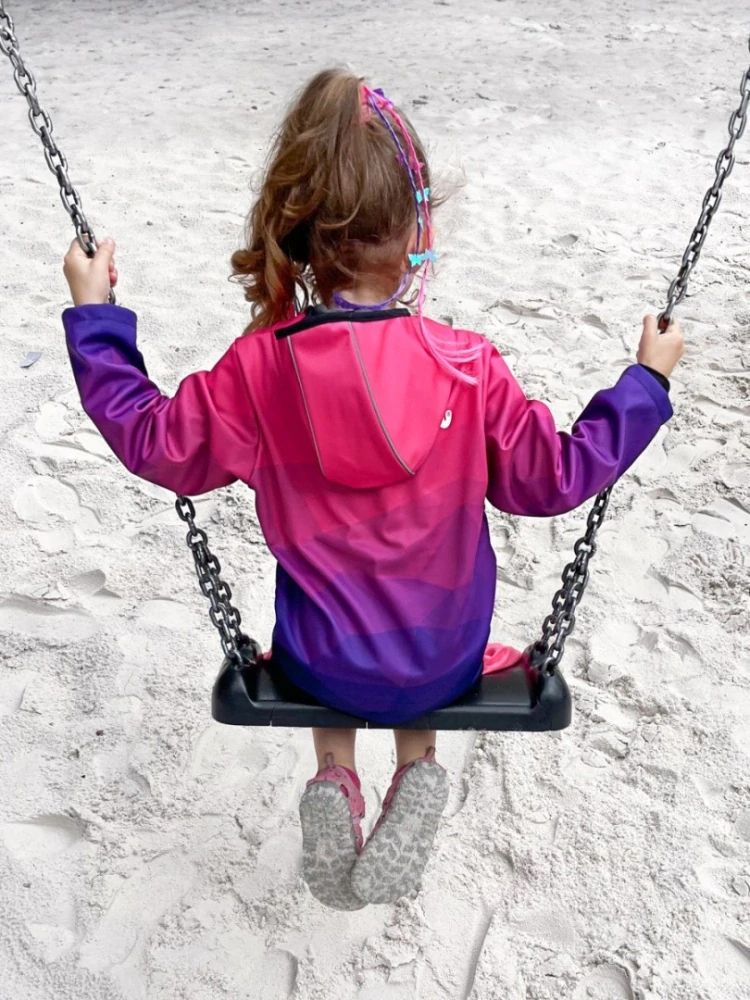 Wamu Softshellová bunda dětská, MOZAIKA, fialová