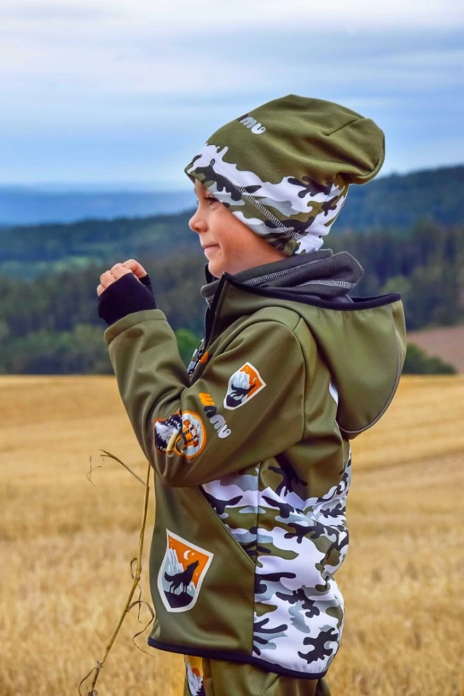 Wamu Softshellová bunda dětská, MASKÁČ, khaki