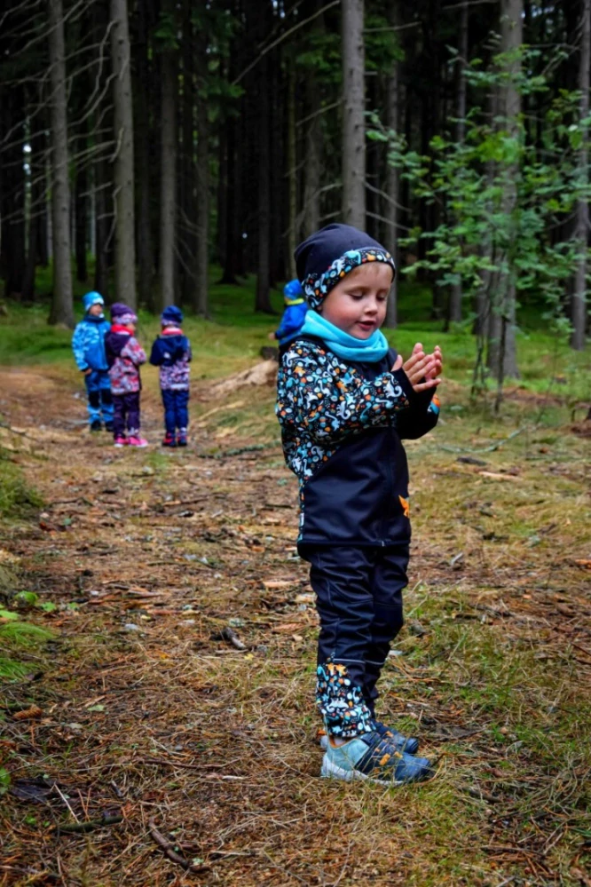 Wamu Softshellová bunda dětská, DINOSAUŘI, černo-hnědá