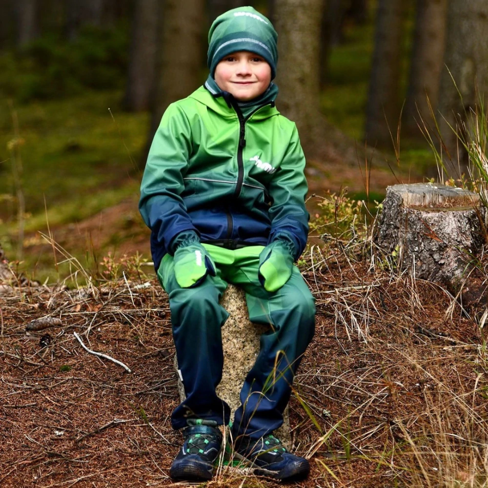 Wamu Softshellová bunda dětská, MOZAIKA, zelená