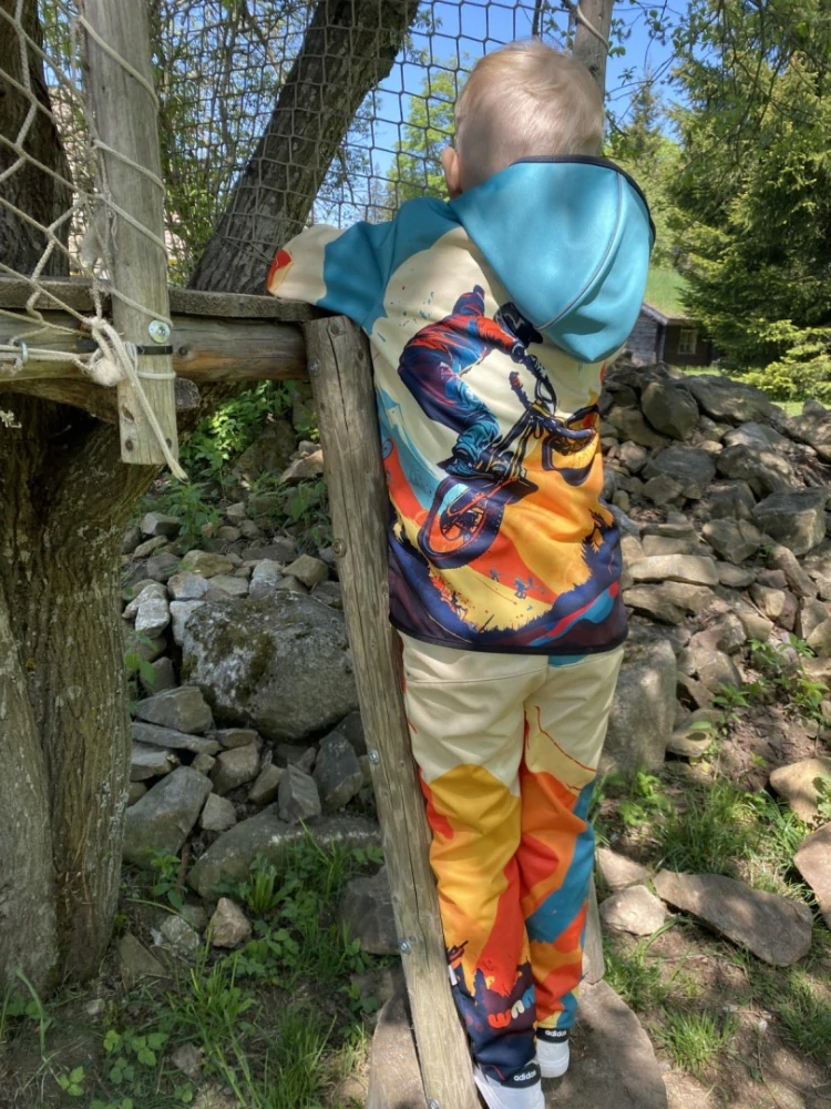 Wamu Softshellové kalhoty dětské, MOUNTAIN BIKE, světlá