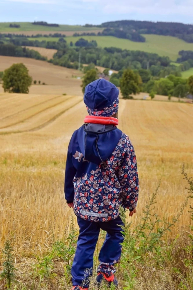 Wamu Softshellové kalhoty dětské, LIŠKY, tmavě modrá