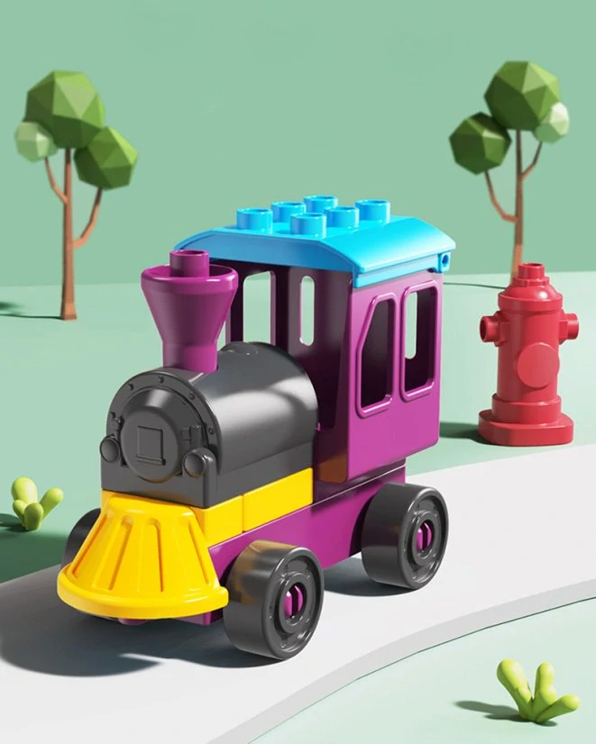 Kuličková dráha s vláčkem (76 dílků) – stavebnice pro děti od 3 let