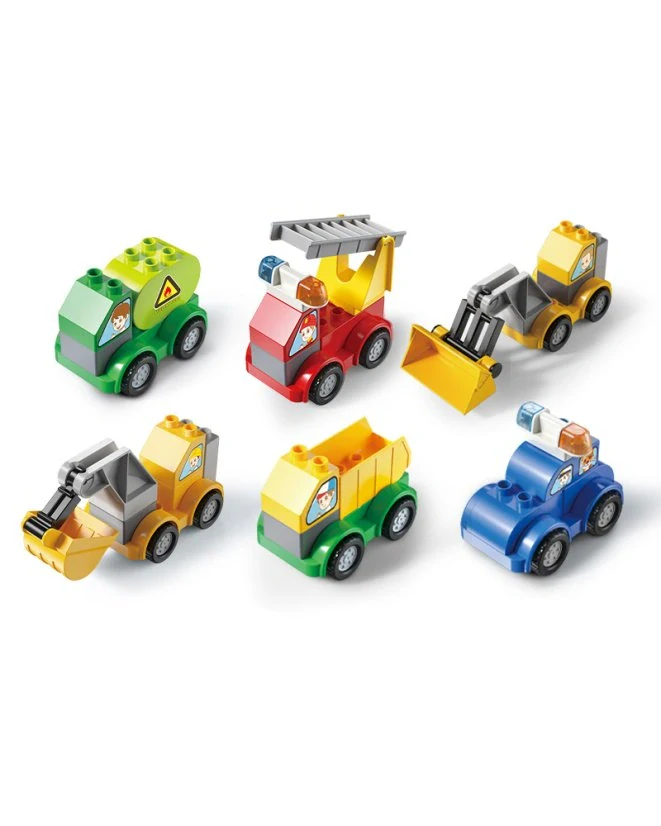 Stavebnice robot z aut 6v1 z velkých kostek - 57 dílků pro děti od 3 let 