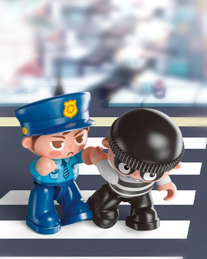 Stavebnice velká policejní stanice, pro děti od 3 let, 175 dílků