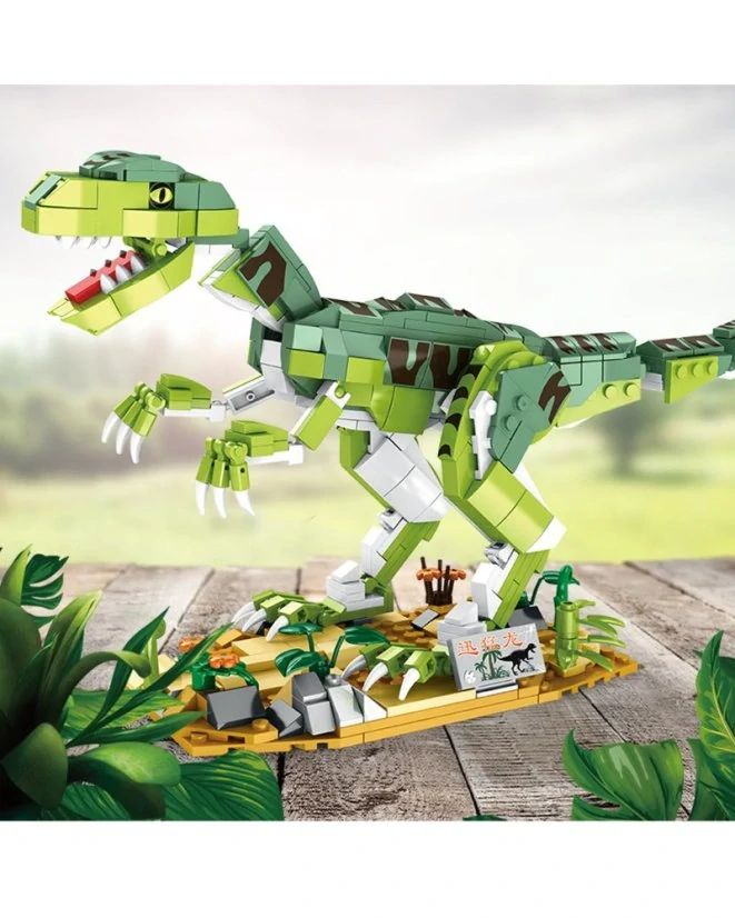 Woma Stavebnice dinosaurus Velociraptor 41 cm – realistický model s pohyblivými klouby, 533 dílků