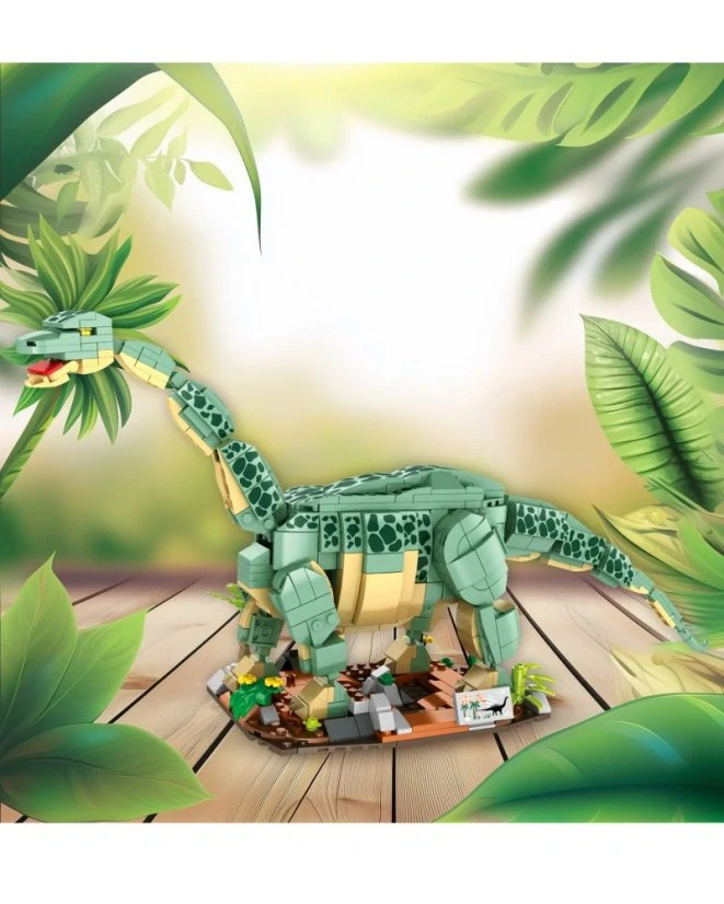 Woma Stavebnice dinosaurus Brontosaurus (46 cm dlouhý) s pohyblivými prvky, 589 dílků