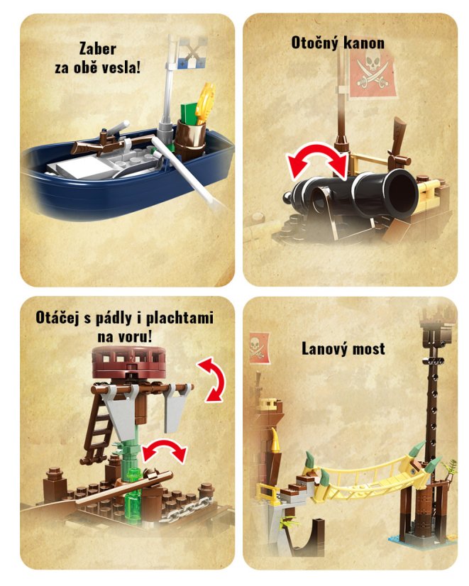 Woma Stavebnice Pirátská pevnost, 442 dílků