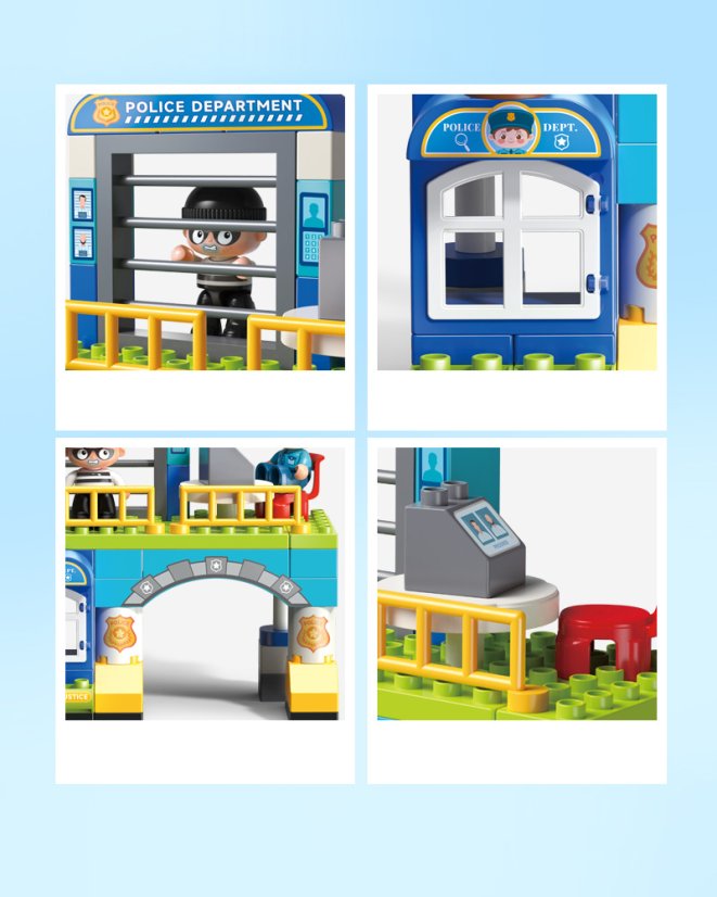 Stavebnice policejní stanice, 63 dílků, pro děti od 3 let