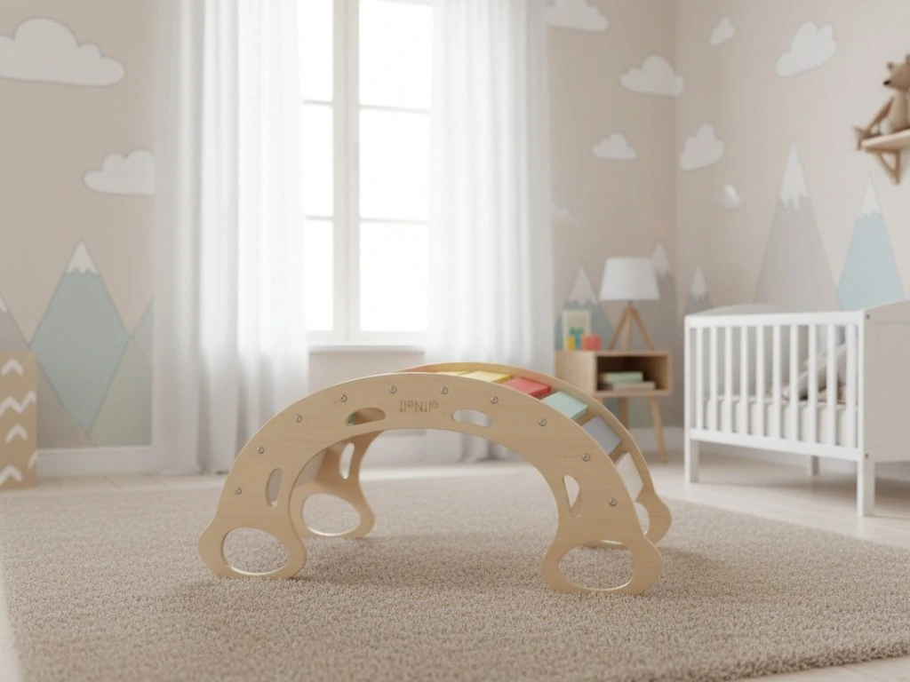 eliNeli Dřevěná montessori houpačka PRO 5v1 fresh
