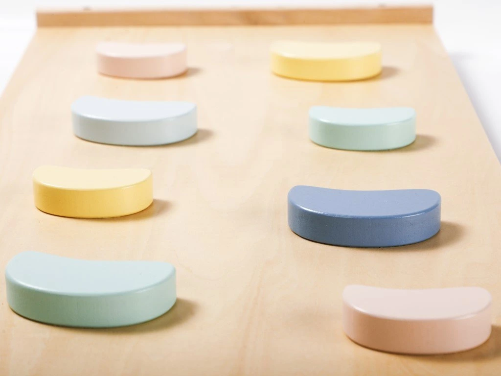 eliNeli Dřevěná montessori houpačka PRO 5v1 set s prknem 2v1 pastel