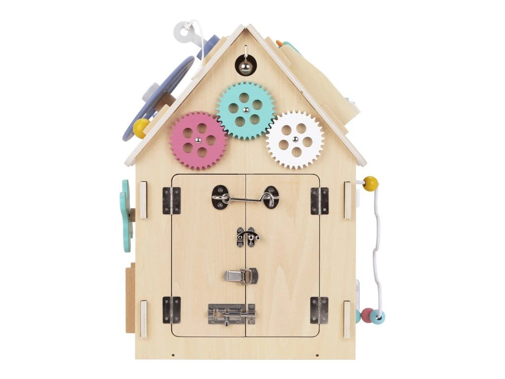 eliNeli Dřevěný activity board domeček - natur