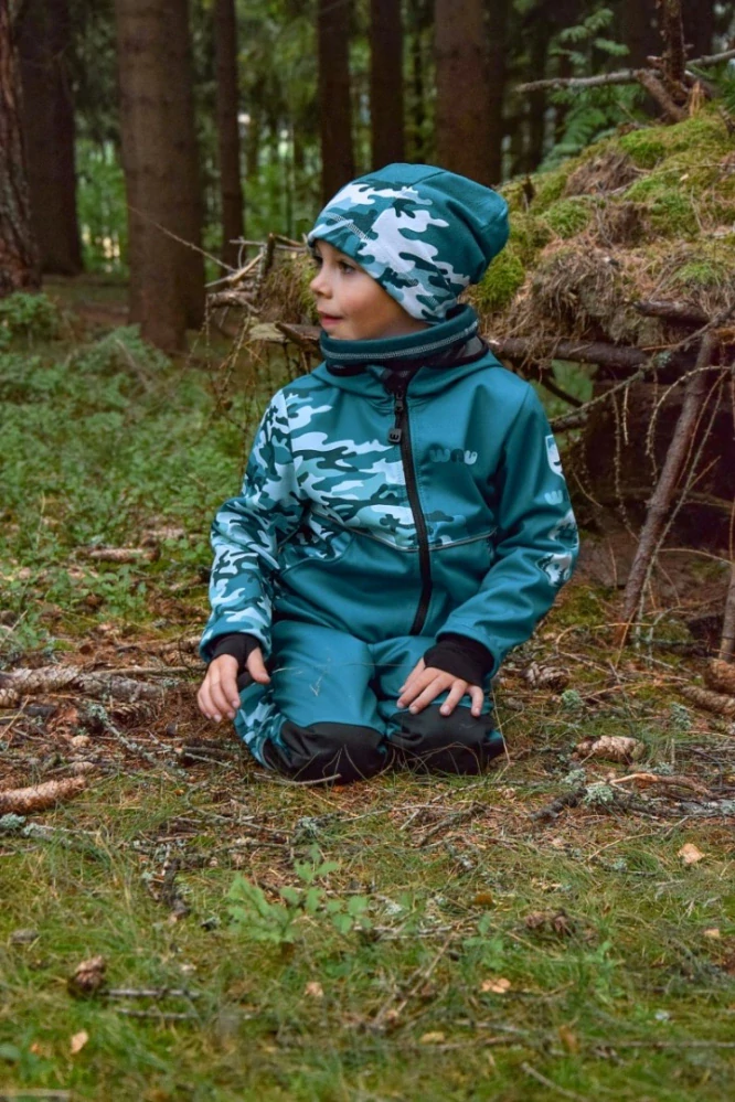 Wamu Softshellová bunda dětská, MASKÁČ, petrolejová