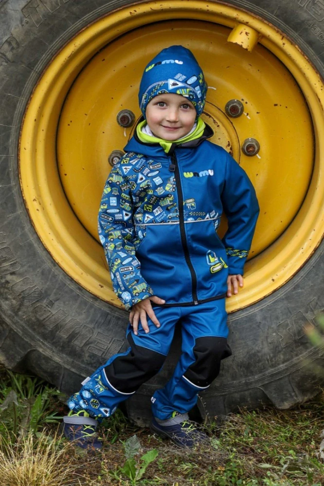 Wamu Softshellové kalhoty dětské, BAGR, modrá