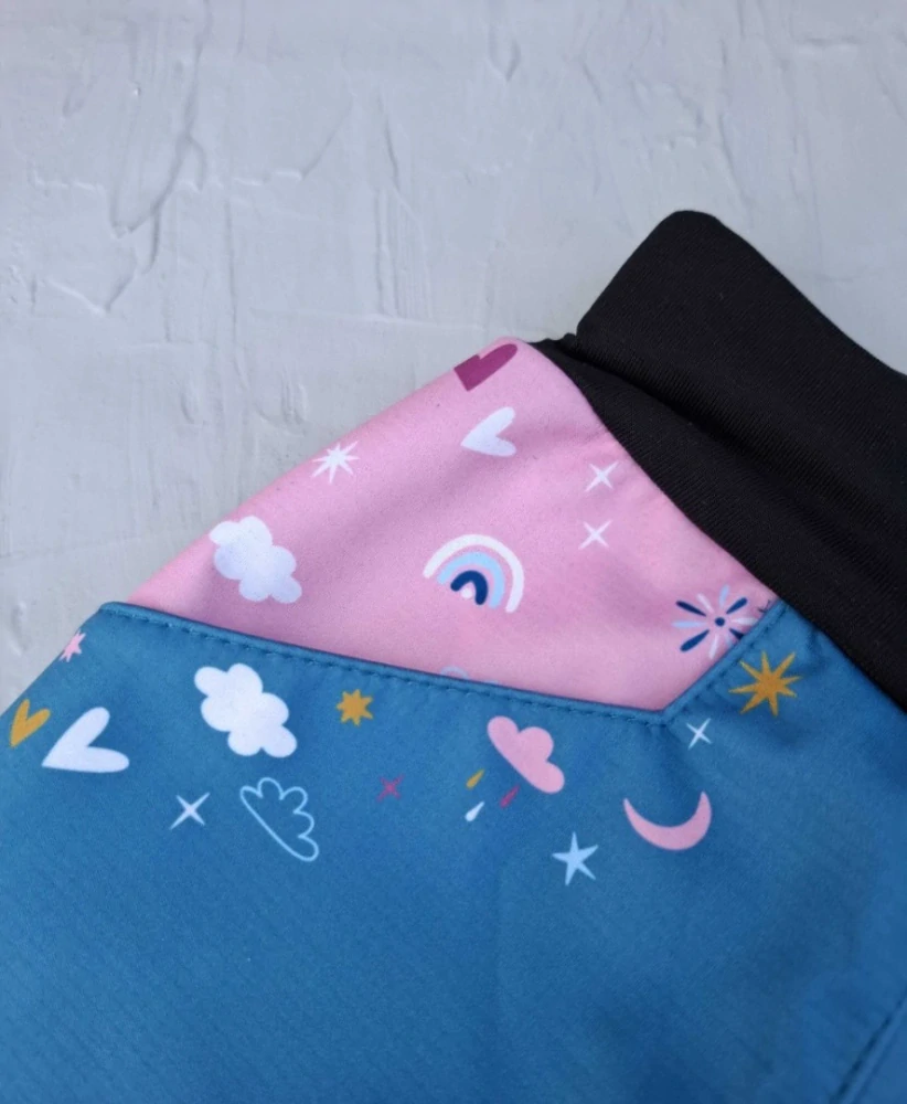 Wamu Softshellové kalhoty dětské, JEDNOROŽCI, petrolejová