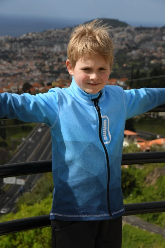 Wamu Fleecová mikina dětská, MOZAIKA, modrá