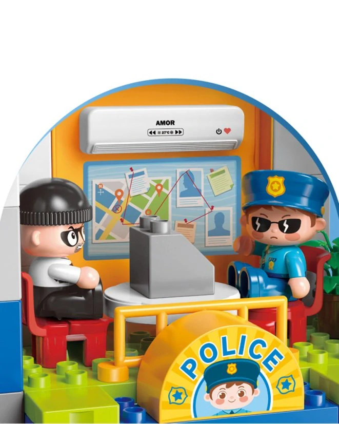 Stavebnice velká policejní stanice, pro děti od 3 let, 175 dílků