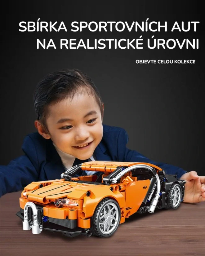 Woma Stavebnice auto Technic s natahovacím pohonem a otevíracími dveřmi | 388 dílků