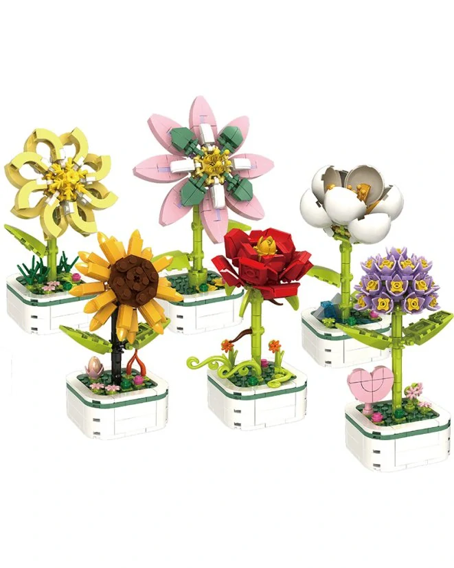 Woma Stavebnice květina s podstavcem, slunečnice, 153 dílků