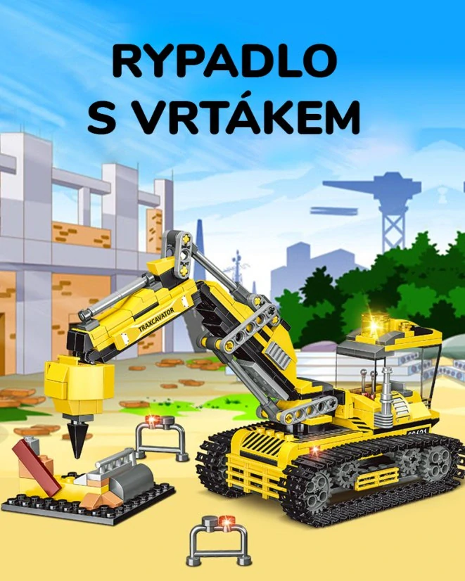 Woma Stavebnice bagr s interaktivními prvky, 461 dílků