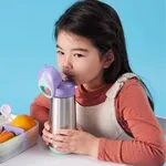 b.box Termoska na pití s brčkem 350 ml - lilac pop