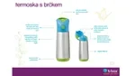 b.box Termoska na pití s brčkem 500 ml - broskvová