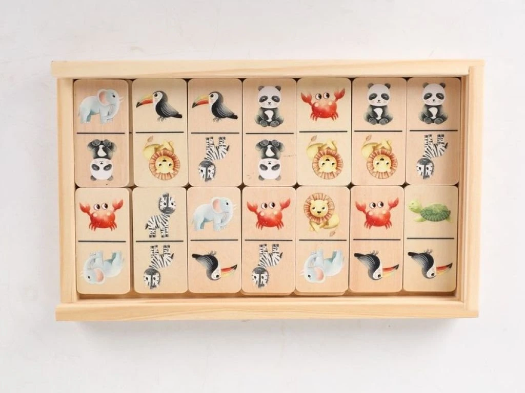 EliNeli Dřevěné domino - Zvířátka ze ZOO