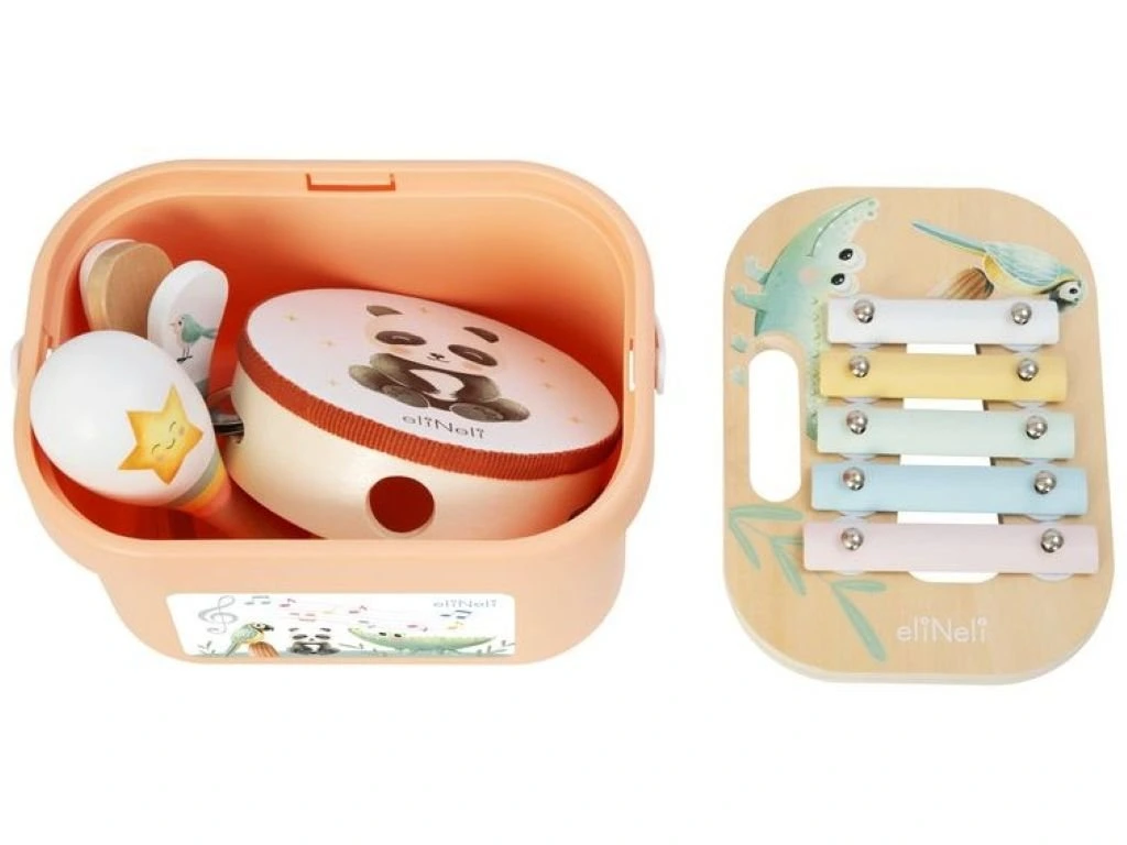 eliNeli Sada dětských hudebních nástrojů v boxu - pastel