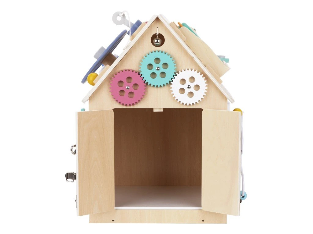eliNeli Dřevěný activity board domeček - natur