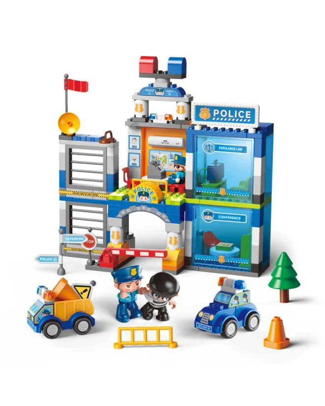 Stavebnice velká policejní stanice, pro děti od 3 let, 175 dílků