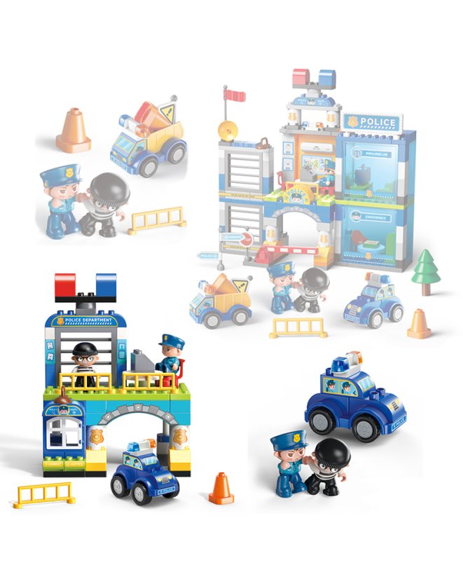 Stavebnice policejní stanice, 63 dílků, pro děti od 3 let