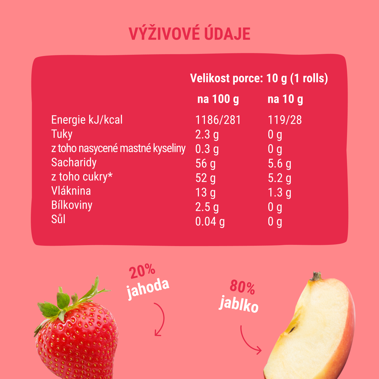 Šnek Bob Jablko a jahoda, 30 g