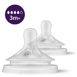 Philips AVENT Savička Natural Response 4 střední průtok 3m+, 2 ks transparentní