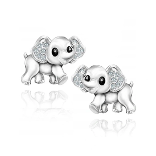 Stříbrné náušnice slon
