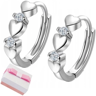 Stříbrné obručkové náušnice srdce