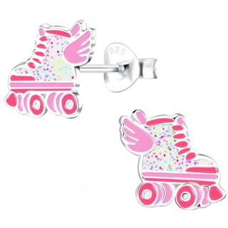 Stříbrné dívčí náušnice brusle