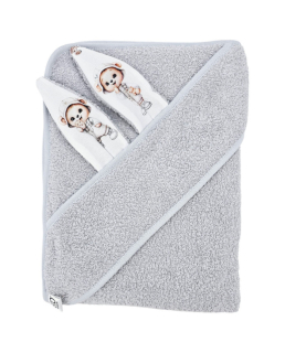 Bavlněná osuška 100x 100cm medvěd, šedá