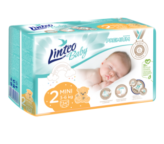  LINTEO BABY Prémiové 2 MINI č.2 3-6 kg 34 ks