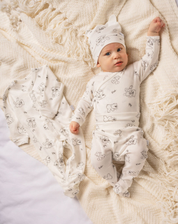 Krémová kojenecká výbavička, medvídci 48/52