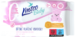 Dětské vlhčené ubrousky s měsíčkem lékařským Linteo Baby 72 ks Soft and cream