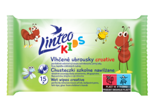 Linteo Kids vlhčené ubrousky školní 15 ks
