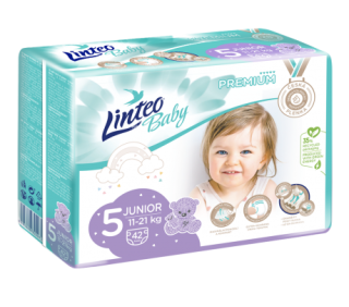 LINTEO BABY Prémiové JUNIOR č.5 11-21 kg 42 ks