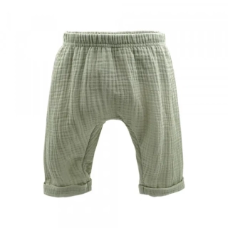Mušelínové ohrnuté kalhoty GOTS BABY, vel. 86/92