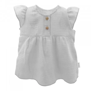 Mušelínový dívčí bílí top GOTS Baby, vel.74/80