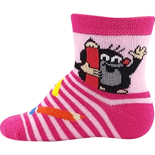 Voxx ponožky kojenecké KRTEČEK obrázkové mix pro holčičky (1 pár), vel. 18-20