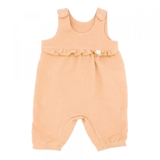 Mušelínový overal dívčí, GOTS BABY starorůžová