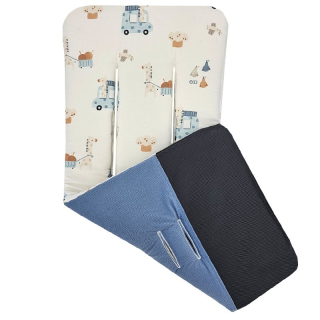 Eko - Vložka do kočárku s pěnou MEMORY GIRAFFE/MODRÁ
