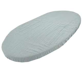 Eko - Napínací prostěradlo z mušelínu 40 x 80 cm MODRÉ